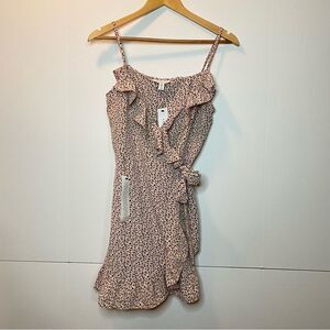 NEW Topshop Cheetah Leopard Animal Print Ruffle Detail Strappy True Wrap Dress 6